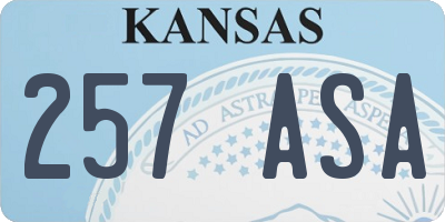 KS license plate 257ASA