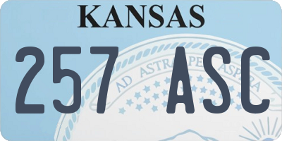 KS license plate 257ASC
