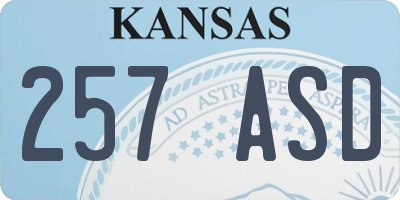 KS license plate 257ASD