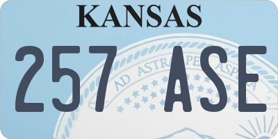 KS license plate 257ASE