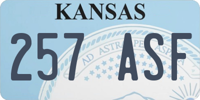 KS license plate 257ASF