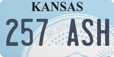 KS license plate 257ASH