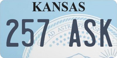 KS license plate 257ASK