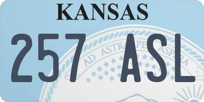 KS license plate 257ASL