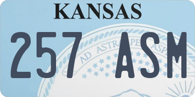KS license plate 257ASM