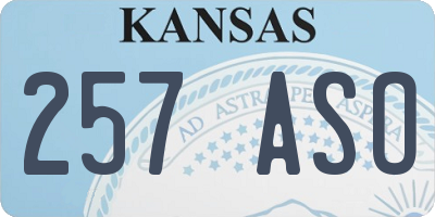 KS license plate 257ASO