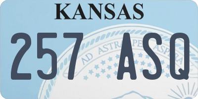 KS license plate 257ASQ