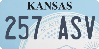KS license plate 257ASV