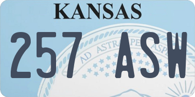 KS license plate 257ASW