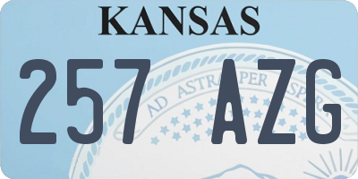 KS license plate 257AZG