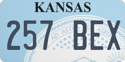 KS license plate 257BEX