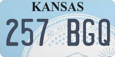 KS license plate 257BGQ