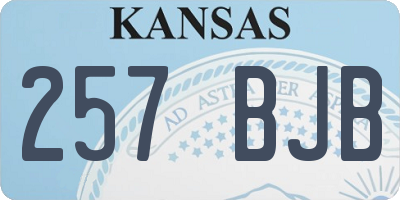 KS license plate 257BJB