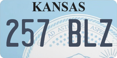 KS license plate 257BLZ