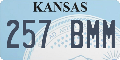 KS license plate 257BMM