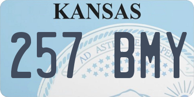 KS license plate 257BMY