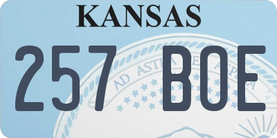 KS license plate 257BOE