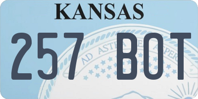 KS license plate 257BOT