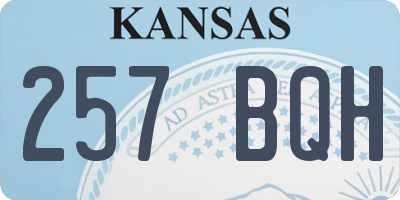 KS license plate 257BQH