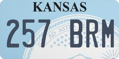 KS license plate 257BRM