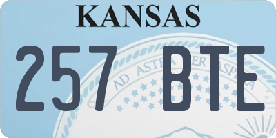 KS license plate 257BTE