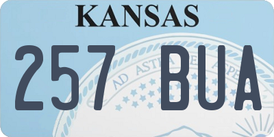 KS license plate 257BUA