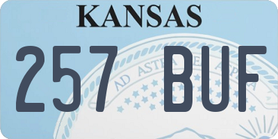 KS license plate 257BUF