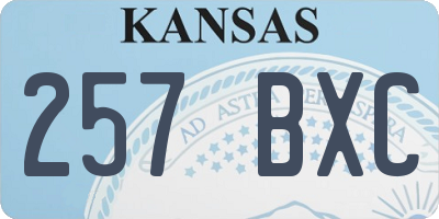 KS license plate 257BXC