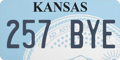 KS license plate 257BYE