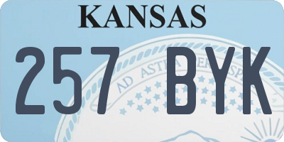 KS license plate 257BYK