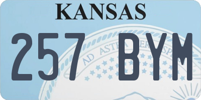 KS license plate 257BYM