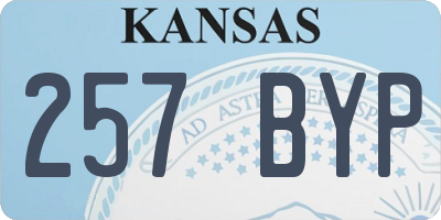 KS license plate 257BYP