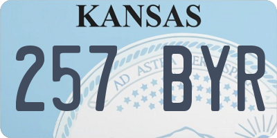KS license plate 257BYR