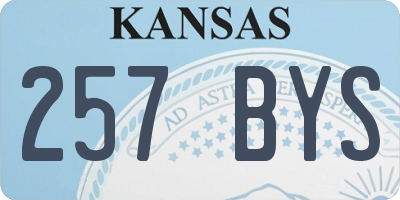 KS license plate 257BYS
