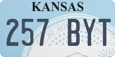 KS license plate 257BYT