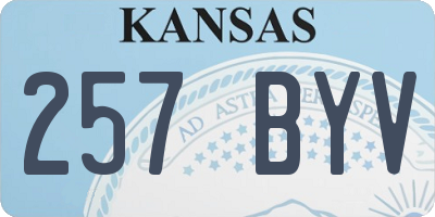 KS license plate 257BYV
