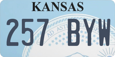 KS license plate 257BYW