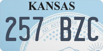 KS license plate 257BZC