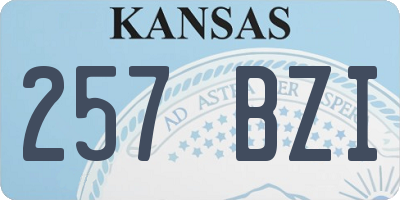 KS license plate 257BZI