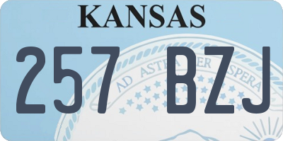 KS license plate 257BZJ
