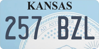 KS license plate 257BZL