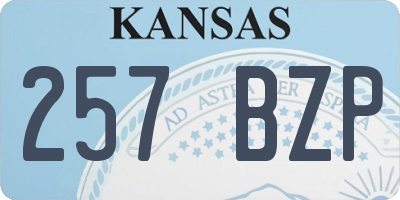 KS license plate 257BZP
