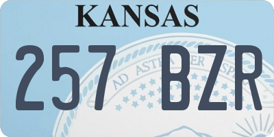 KS license plate 257BZR