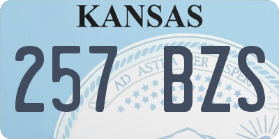 KS license plate 257BZS