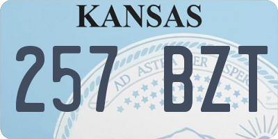 KS license plate 257BZT