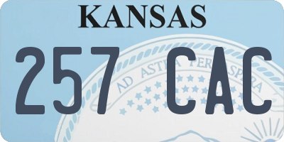 KS license plate 257CAC