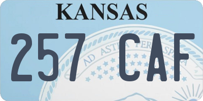 KS license plate 257CAF