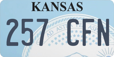 KS license plate 257CFN