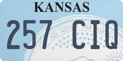 KS license plate 257CIQ