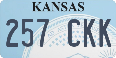 KS license plate 257CKK